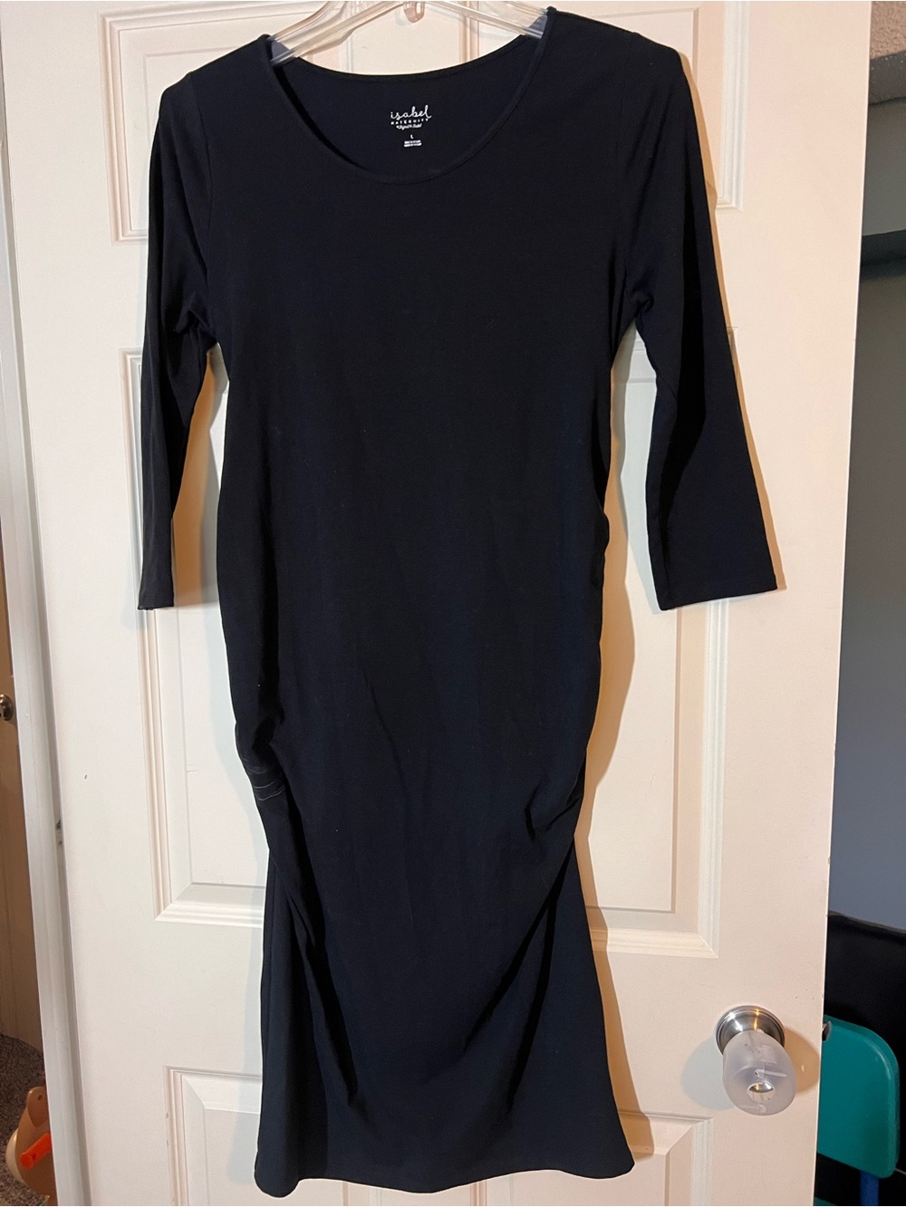 Isabel Maternity by Ingrid & Isabel Black Midi Scoop Neck Dress